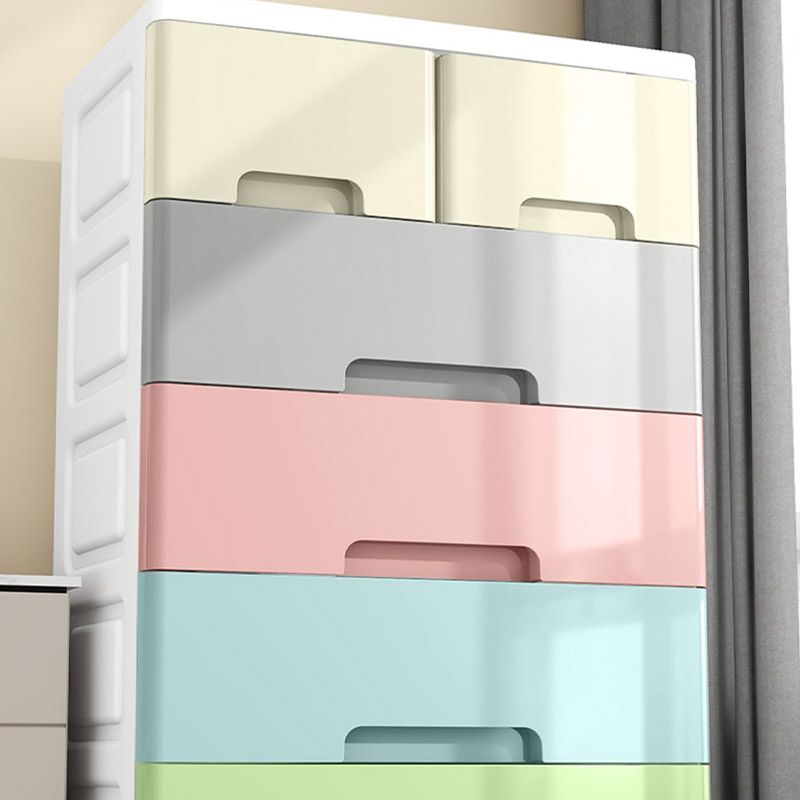 Non-Hanging Wardrobe Armoire Modern Plastic Storage Cabinet with Legs