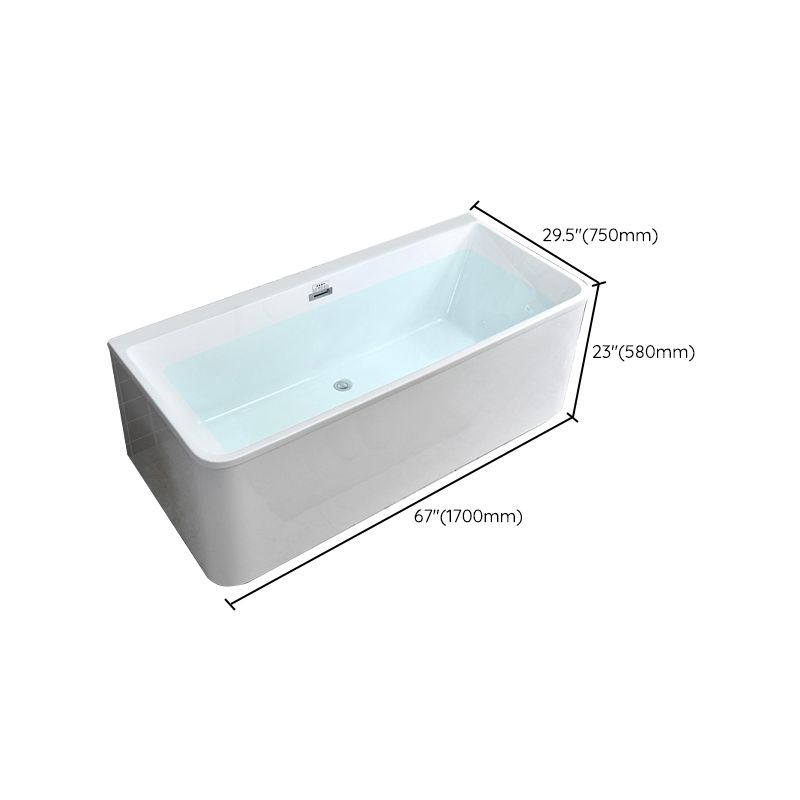 Rectangular Acrylic Modern Bathtub Stand Alone Soaking White Bath