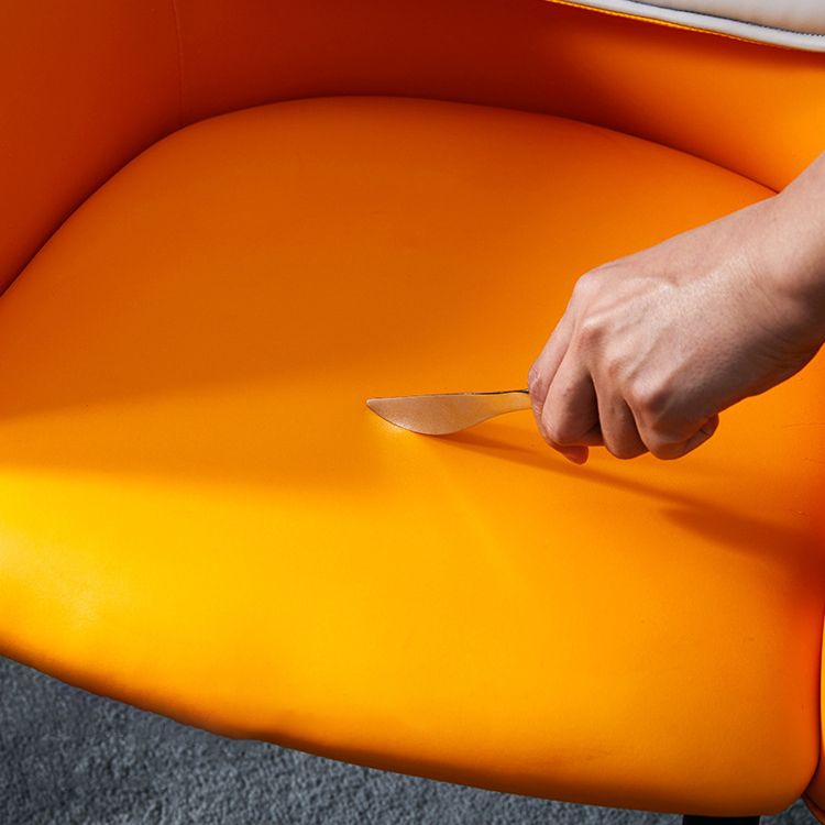 Chaise de salle à manger tapissée en métal à dossier solide, fauteuil contemporain d'intérieur