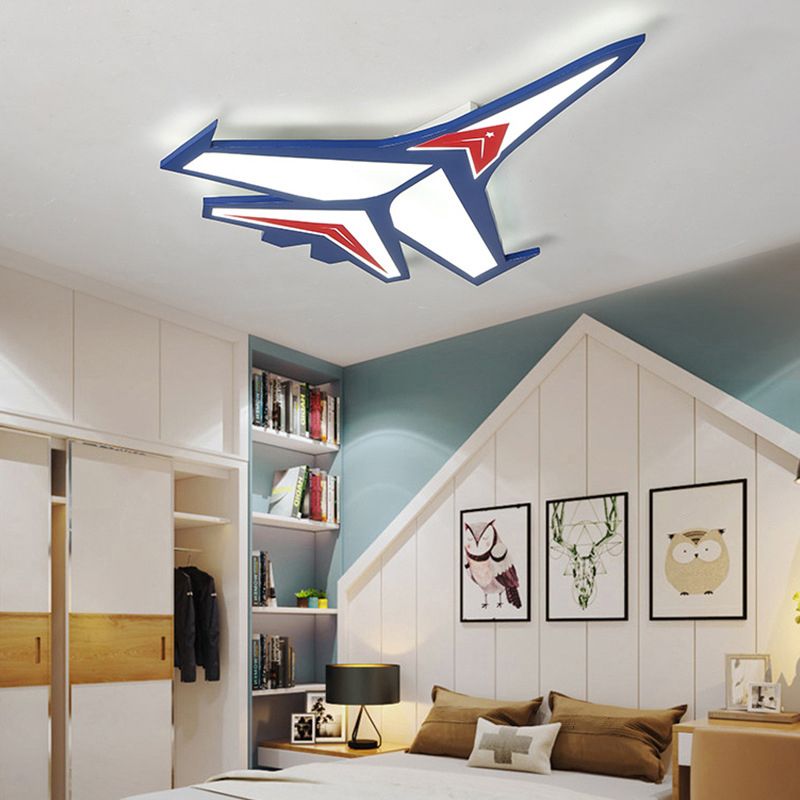 Jet LED-Unterputzlampe, Cartoon-kreatives Acryl-blaues Decken-Unterputzlicht für den Kindergarten