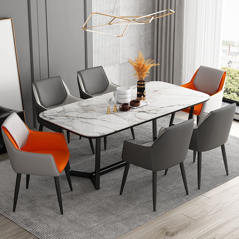 Fauteuil de maison scandinave, dossier solide, chaise de salle à manger rembourrée en métal