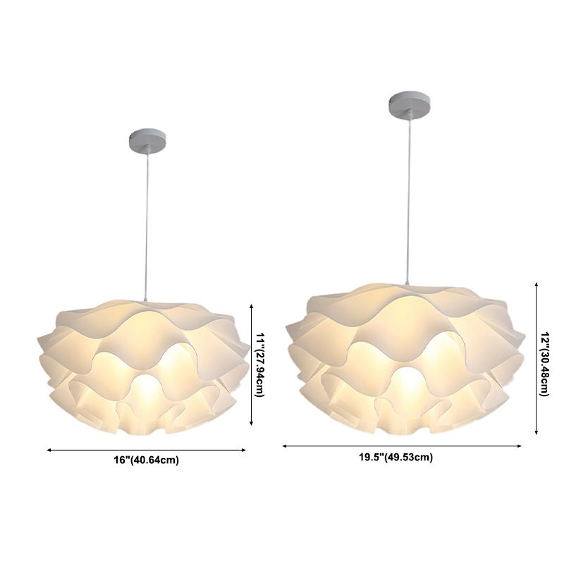 Modern Style Hanging Light Fixture 1 Light Acrylic Shade Pendant Light for Living Room