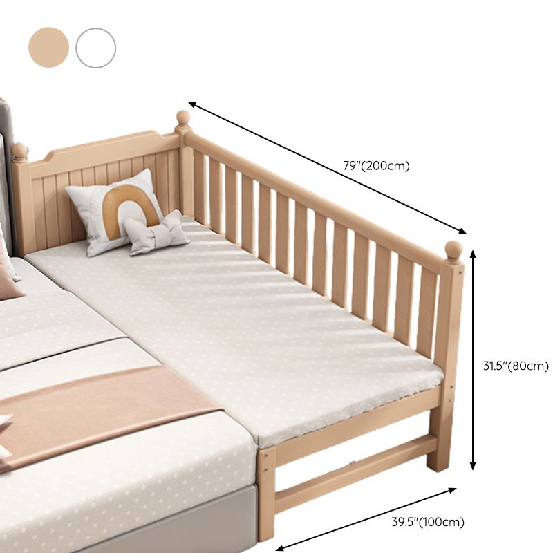 Farmhouse Beech Nursery Bed Solid Wood Baby Crib with Guardrails