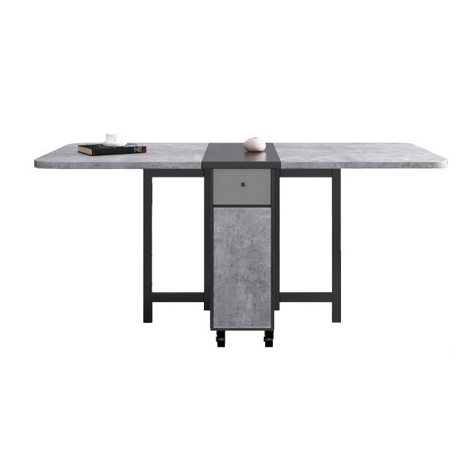 Rectangle Mid-Century Modern Dining Table Grey Base Table for Dining Room