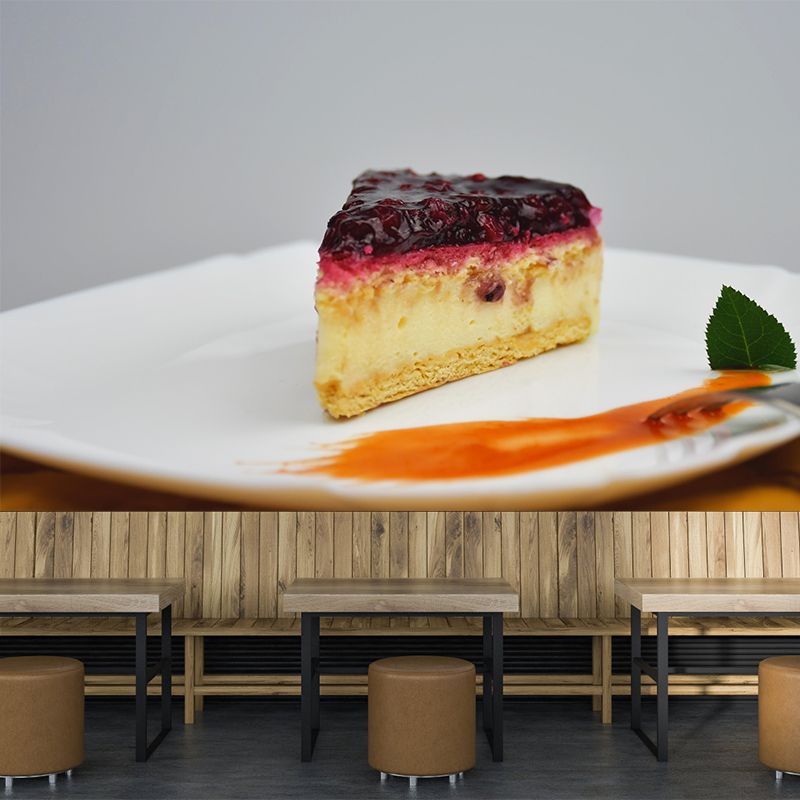 Cheesecake Dessert Mural Wallpaper Modern Commerce Shop Decoration Wall Decal