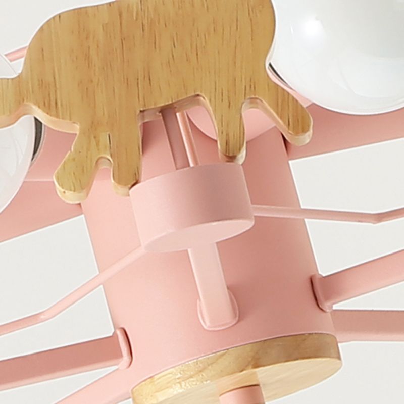 Minimalism Style 5 Lights Chandelier Giraffe Metal Pendant Light for Kids Bedroom