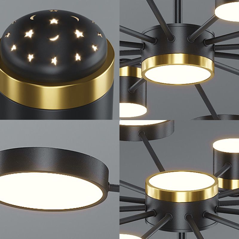 Moderno lampadario in metallo leggero a led aderente ciondolo a soffitto acrilico per soggiorno sala da pranzo