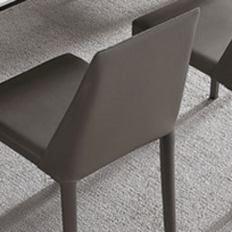 Faux Leather Kitchen Dining Chairs Contemporary Side Chairs with Metal Legs