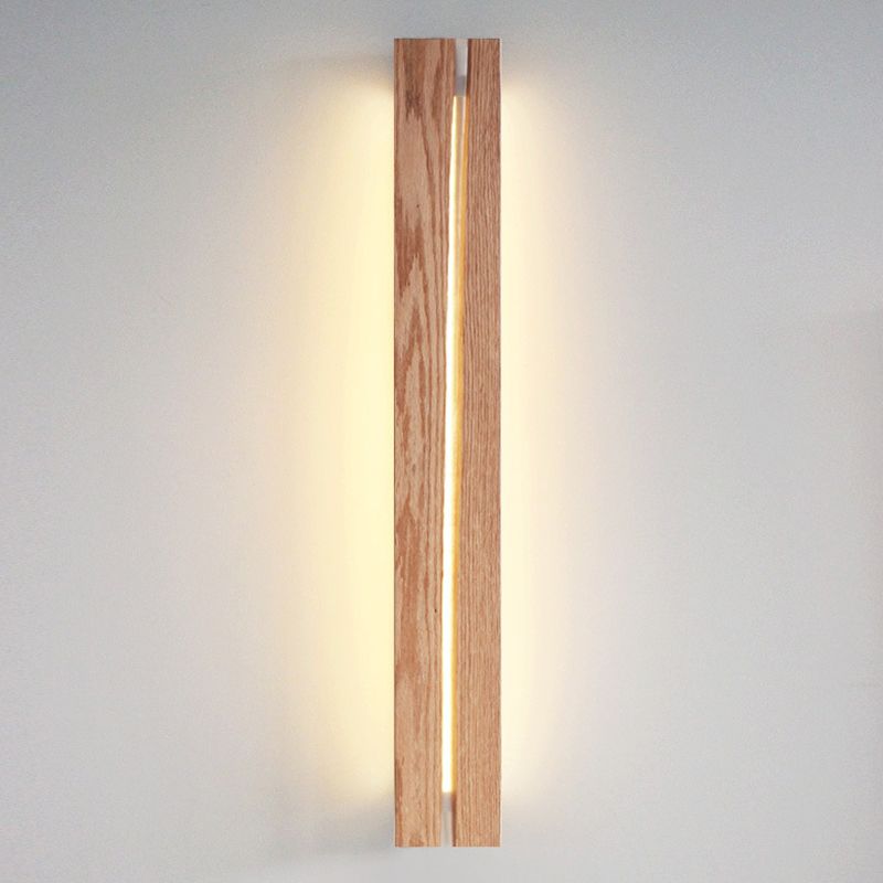 1 Light Rectangle Wall Sconce Lighting Modern Wall Lamp Wood Sconce Lights