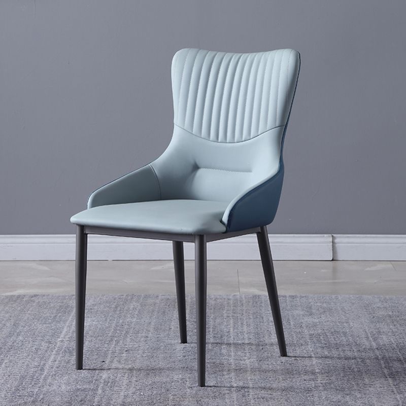 Contemporary Kitchen Chairs Dining Arm Side Chairs with Metal Legs