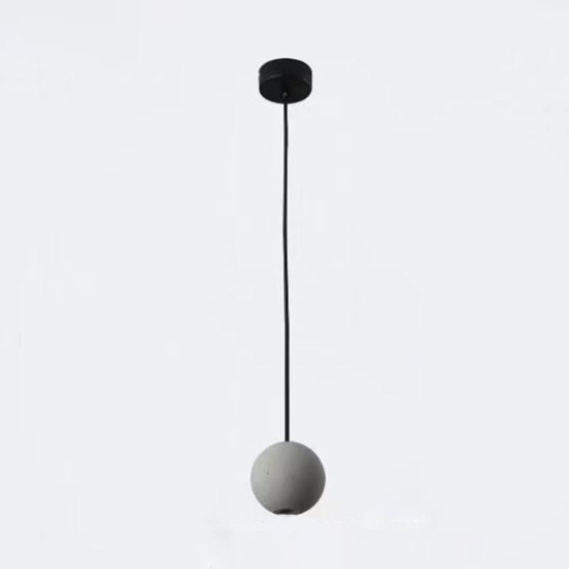 Modern Artistic LED Pendant Light Cement Globe Hanging Lamp with Acrylic Shade