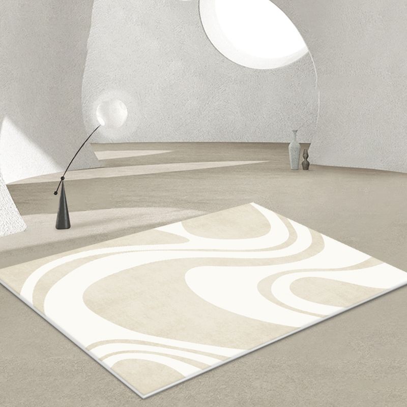 Tapis moderne de couleur claire, en Polyester, imprimé abstrait, avec support antidérapant, pour la décoration de la maison