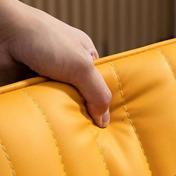 Scandinavian Metal Stool Adjustable Low Back Faux Leather Barstools in Matte Finish