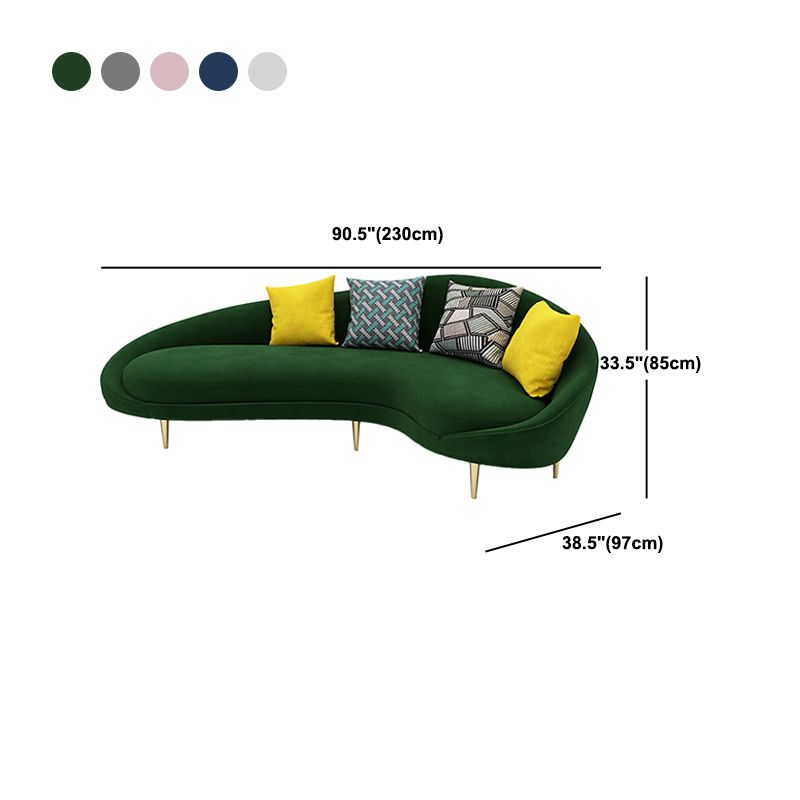 Contemporary Curved Sofa with Slopped Arm for Apartment Sofa
