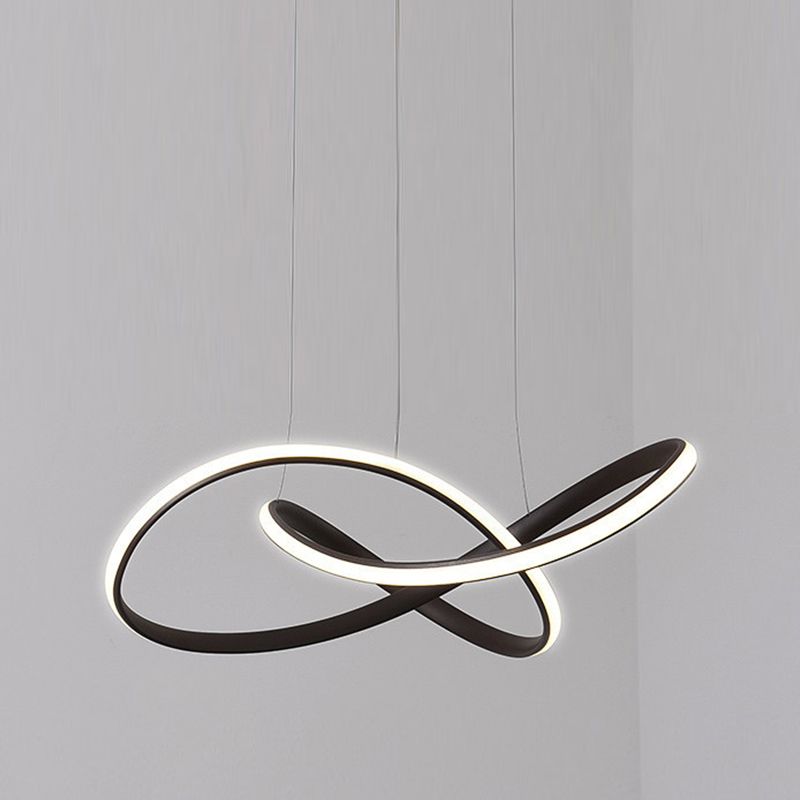 Linear Shape Metal Pendant Light Fixture Modern Style Single Light Hanging Light Fixture