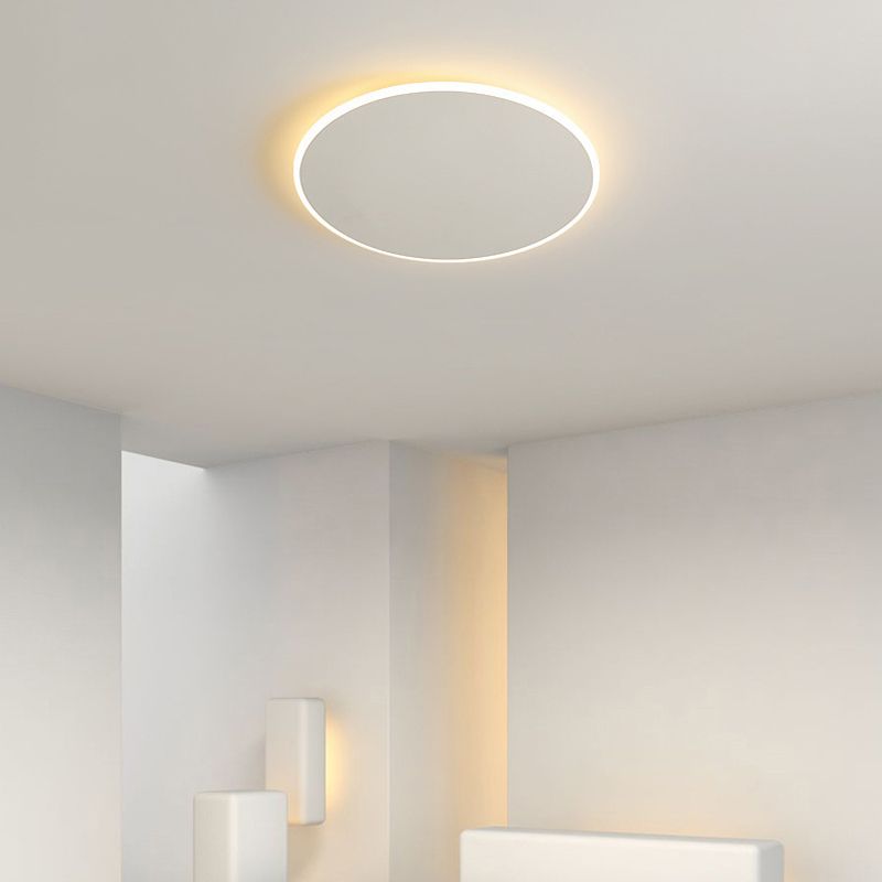 White Single Flush Mount Lighting LED Modern Ceiling Light for Living Room