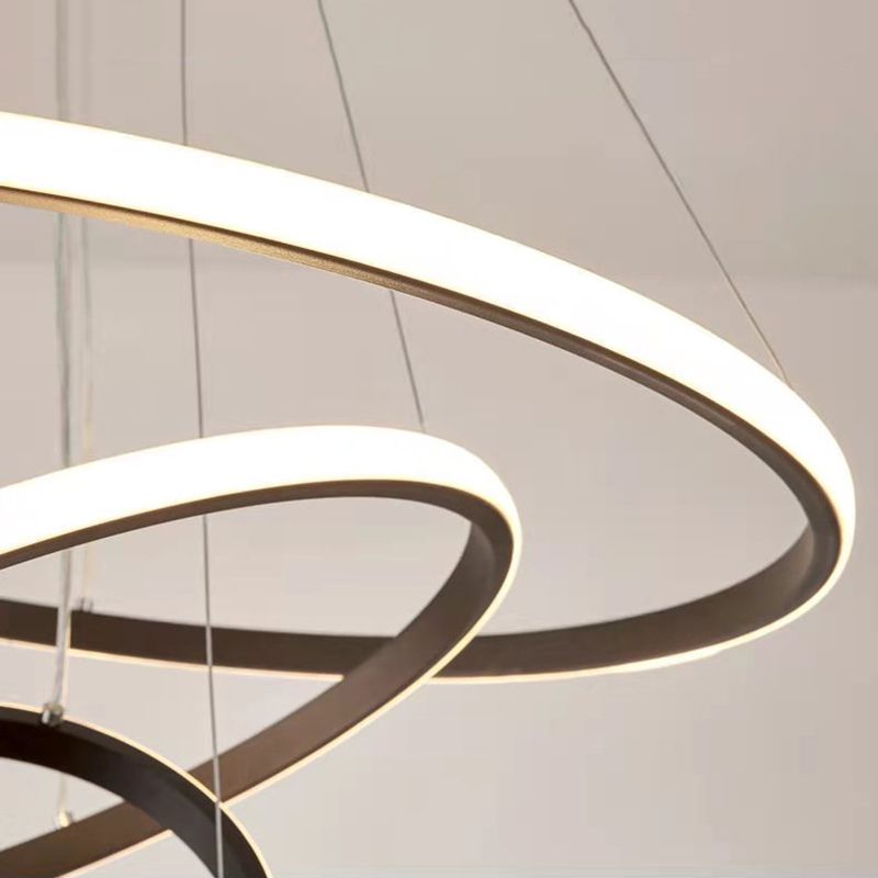 Modern Dining Room Lighting multipli lampadario lampadario rotondo in metallo lampadario