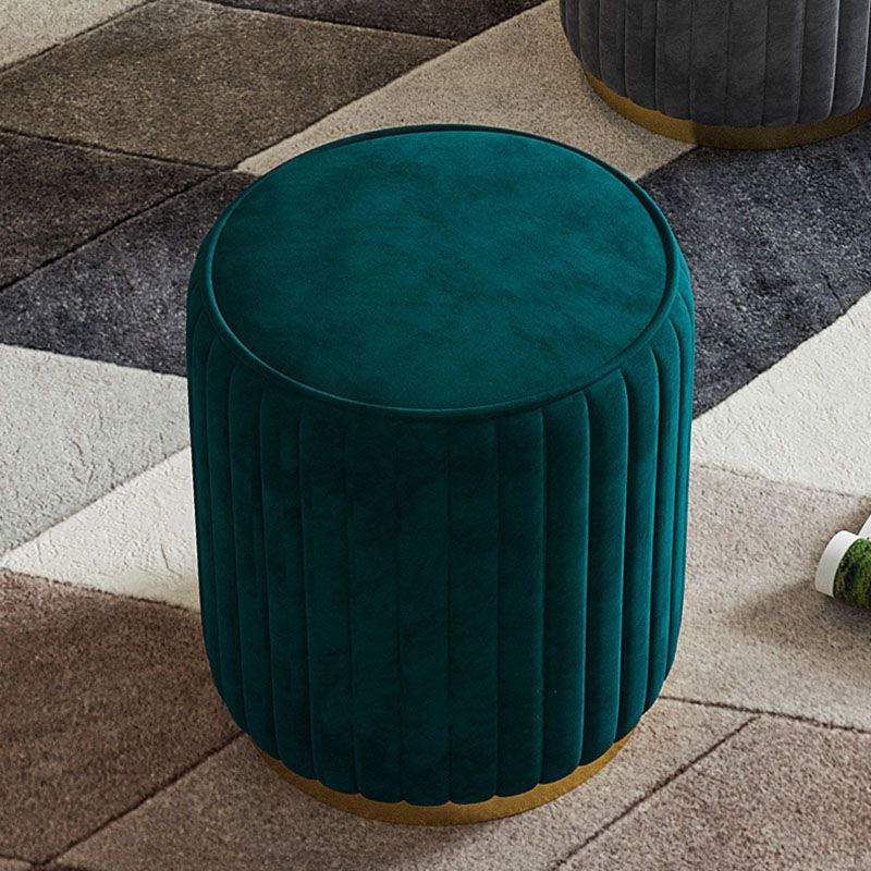 Solid Color Flannel Standard Stool Modern Style Simple Round Stool
