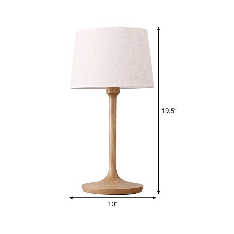 Lampe de table de chevet à tambour conique tissu contemporain 1 ampoule lampe de lecture en blanc
