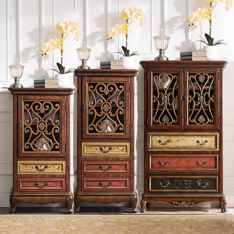1- Door Wooden Cabinet, Rectangle Accent Cabinet with Drawers