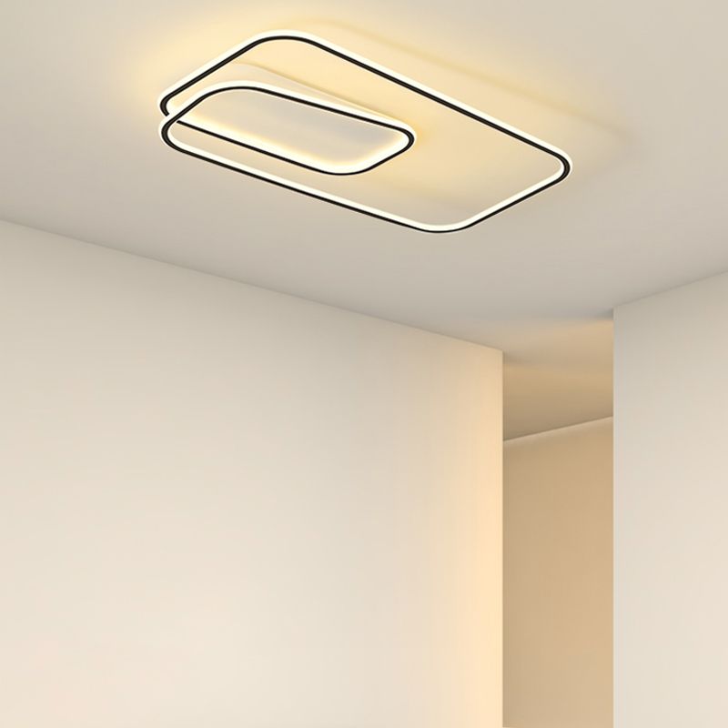 Contemporary Linear Flush Light Fixture Metal 1 Light Flush Mount Ceiling Light