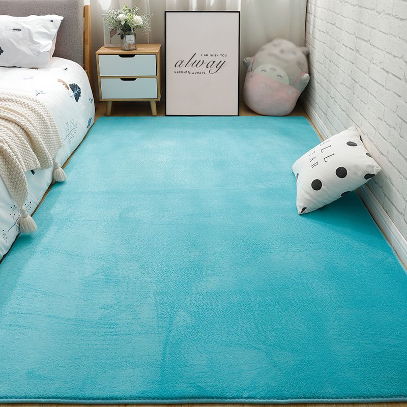 Contemporary Plain Rug Casual Polyester Carpet Non-Slip Area Rug for Living Room