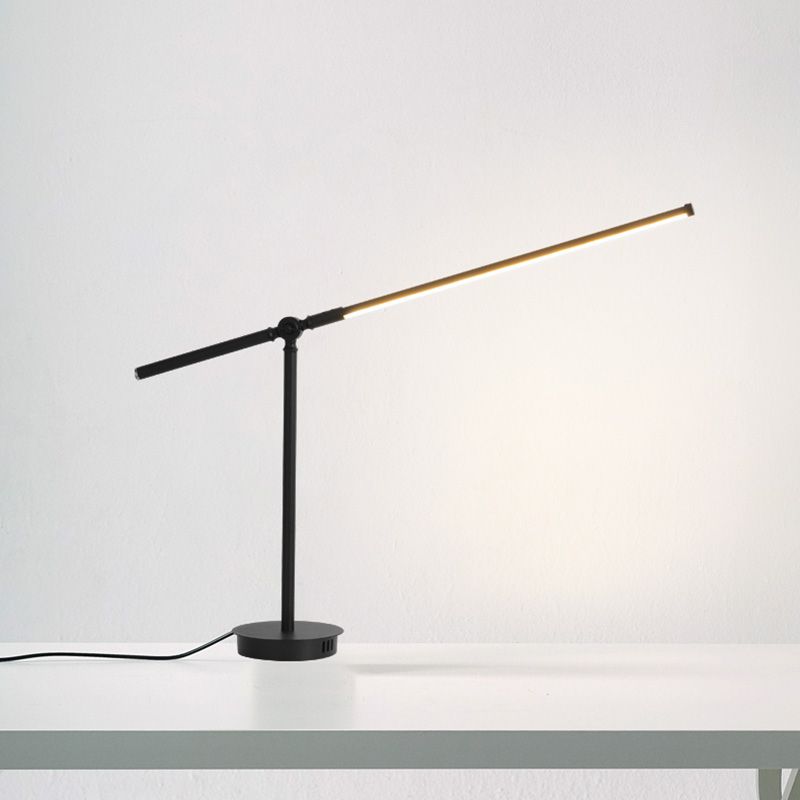 Modern Style Linear Night Table Lamp Metal 1 Light Table Light