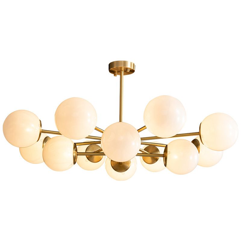 Glass Globe Chandelier Light Fixture Minimalist Chandelier Lighting Fixture in White