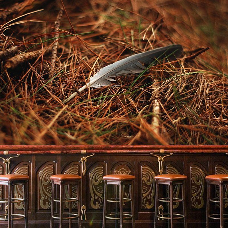 Photography Modern Pastel Color Mural Wallpaper with Beautiful Feathers for Girls' Bedroom