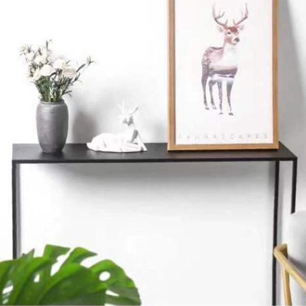 Metal Rectangle Console Table 9.8 Inch Wide Contemporary End Table