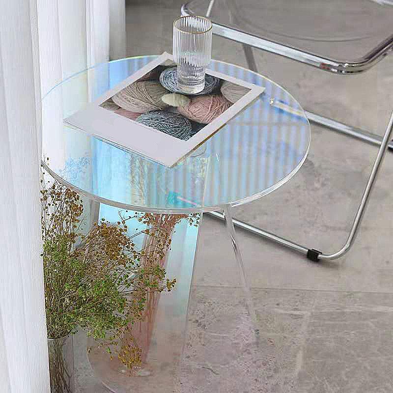 Light Luxury Gradient Colorful Coffee Table Round Oval Acrylic Coffee Table