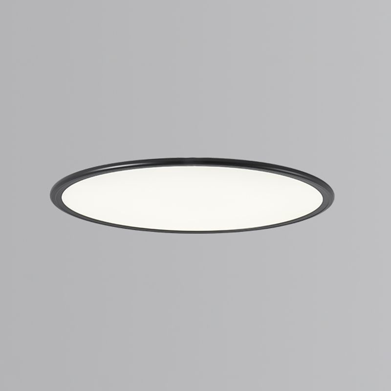 Modern Style Round Ceiling Fixture Metal 1 Light Ceiling Mounted Light in Black