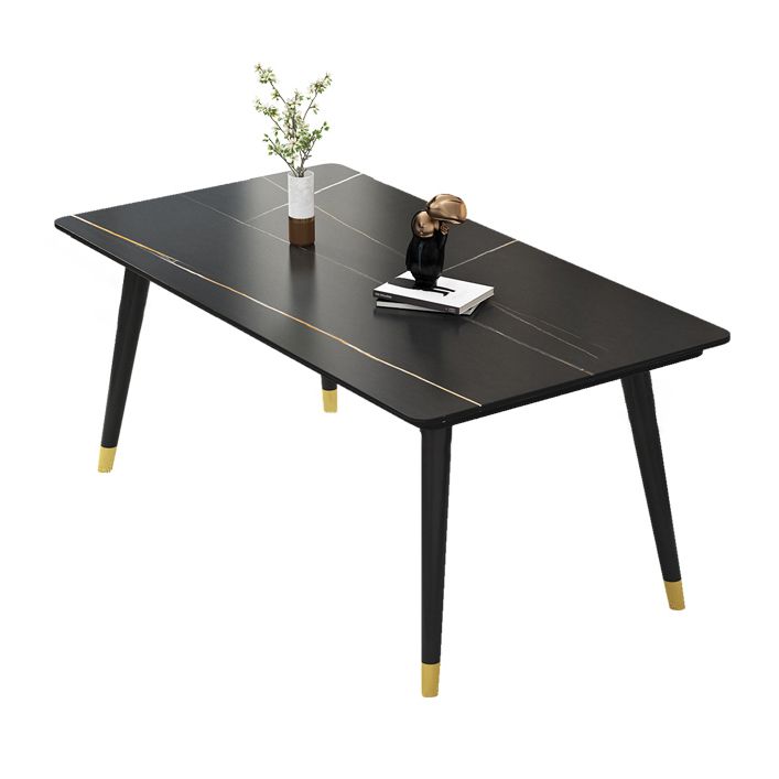 Mesa de piedra sinterizada de cocina industrial Mesa de comedor rectangular estándar con 4 patas Base
