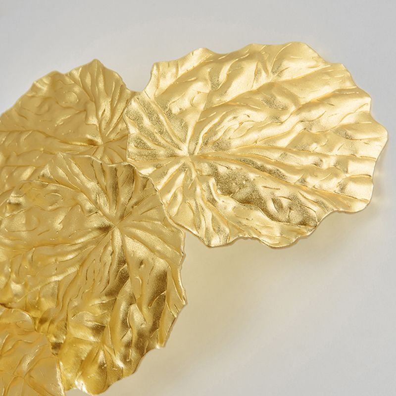 Zeitgenössische Blatt -Design Wandleuchtenleuchte 6 Lichter Aluminium Wandmontage Licht in Gold für Wohnzimmer