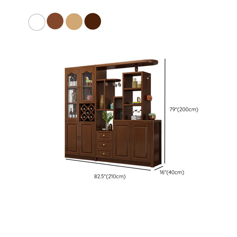 Solid Wood Shelves Included Modern Accent Cabinet for Living Room