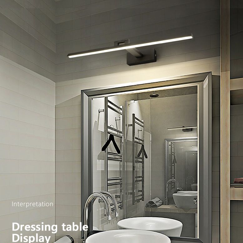 Linear LED Vanity Light Fixtures Modern Minimalist Style Metal Single Vanity Light