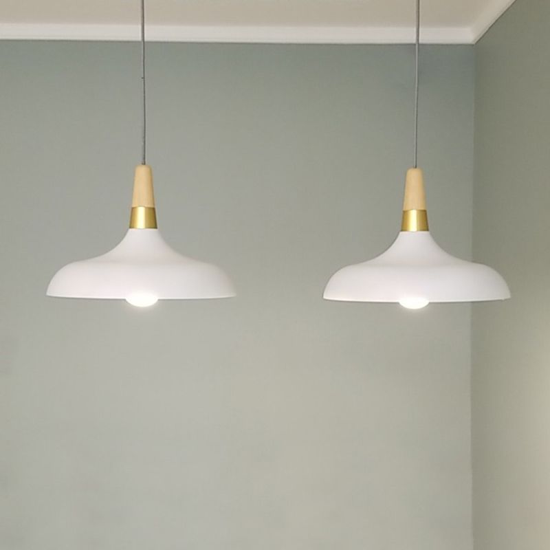 Metal Pot Cover Shape Hanging Lights Modern Style 1-Light Hanging Fixture for Bedroom