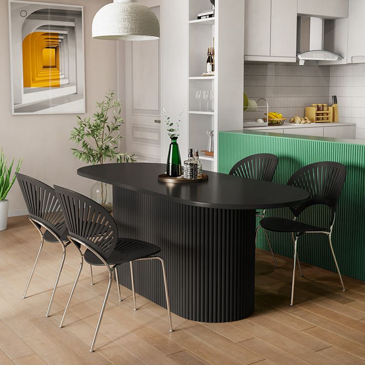 Muebles de la base del pedestal ovalado colección de comedor de estilo contemporáneo