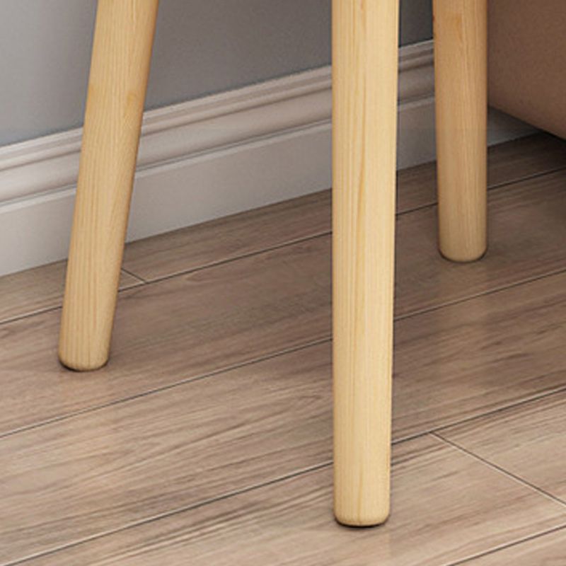 Contemporary Square End Table 4 Legs Solid Wood Side Table, 16.5" Tall