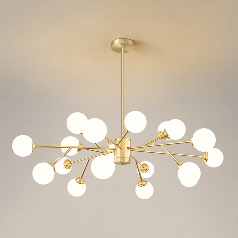 Gouden eenvoud Suspensie hanglamp metalen kroonluchter lamp voor woonkamer