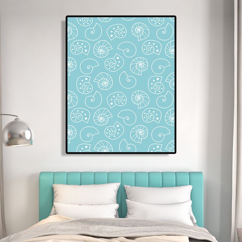 Toile d'art mural avec élément nautique scandinave, peinture décorative de couleur douce pour chambre d'amis