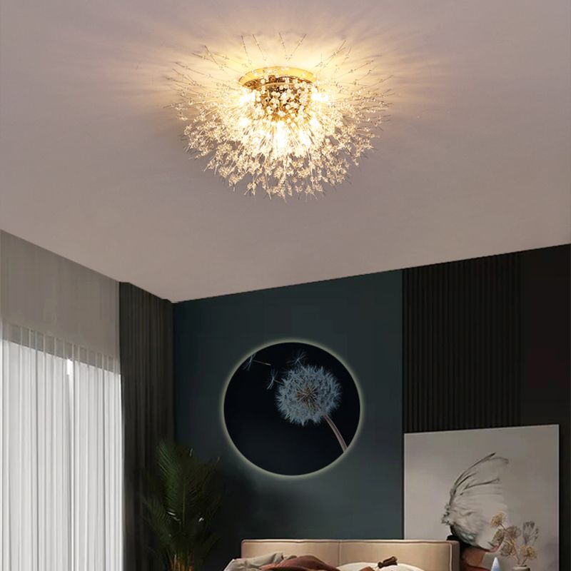 Contemporary Blossom Flush Light Fixture Crystal Flush Mount Lights for Bedroom
