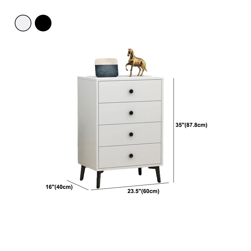 Modern Accent Chest with Soft Close Drawers White Accent Cabinet