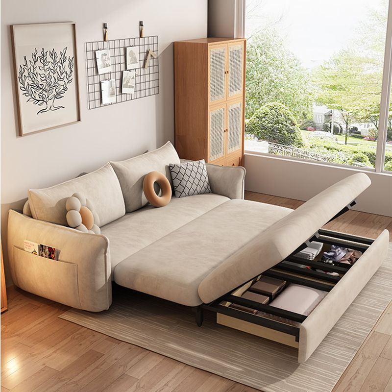 Convertible Faux Leather Contemporary Square Arm Bed Settee in Grey