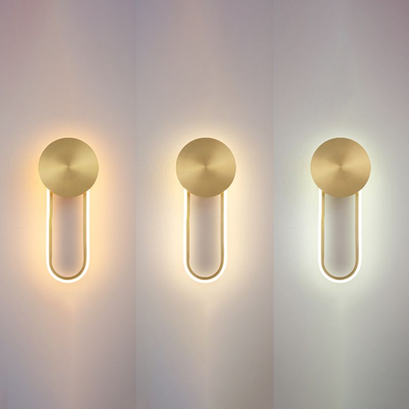 Eenvoudige elliptische muur SCONCE LICHT METAL BEDBAAD LED LED WANDELAAR LAMP WANDEN IN MESS
