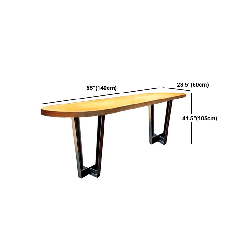 Contemporary Style Bar Table Solid Wood Sled Base Bar Dining Table