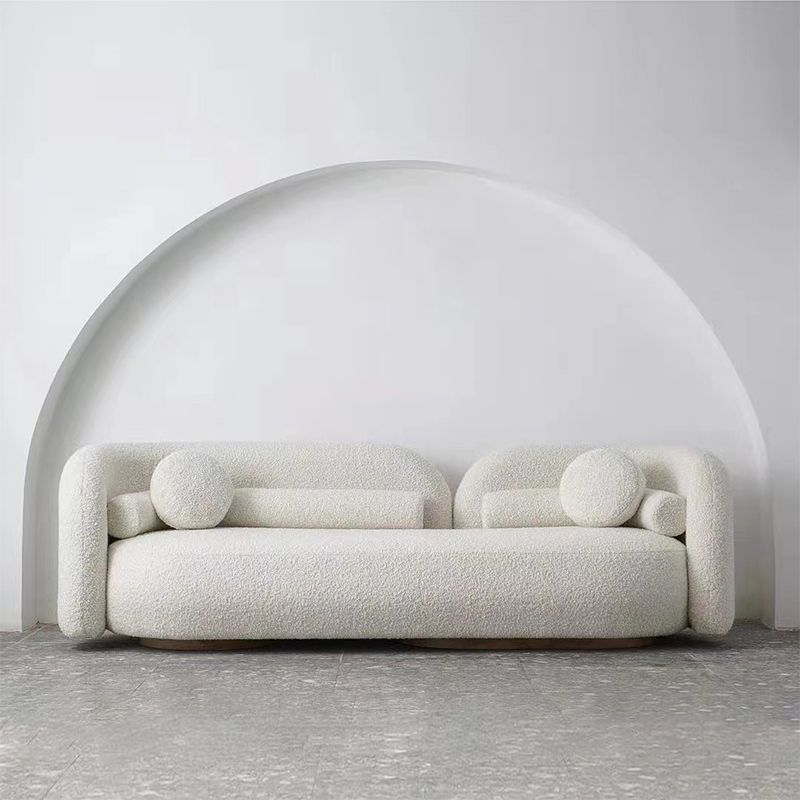 Contemporary Tuxedo Arm Sofa Wool 33.46 inch Wide Sofa for Living Room