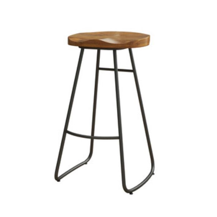 Contemporary Solid Wood Barstool Restaurant Bar Stool with Pedal