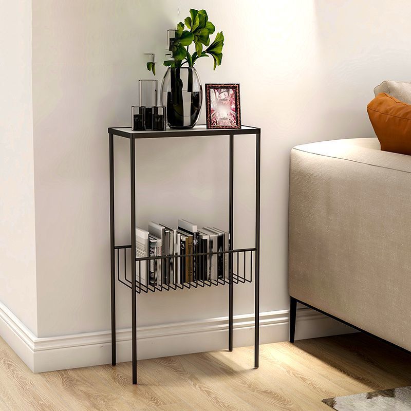 Contemporary 27.6" Tall 4 Legs End Table Rectangular Side Table