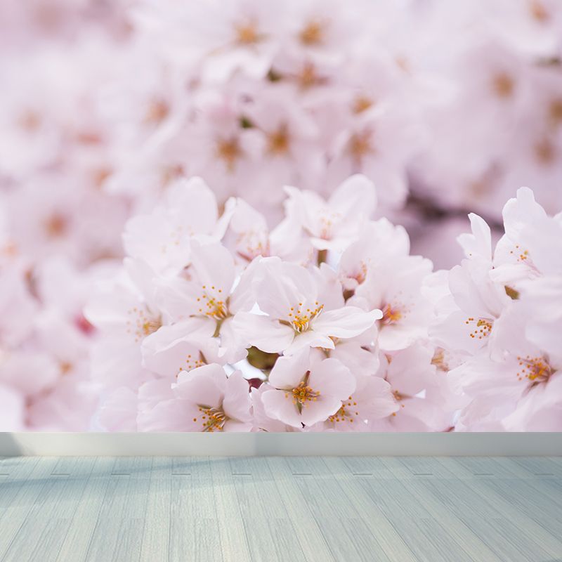 Washable Cherry Mural Non-Woven Fabric Contemporary Wall Decor for House Interior